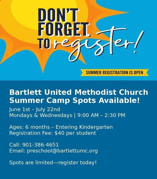 Bartlett United Methodist Church Summer Camp 2026