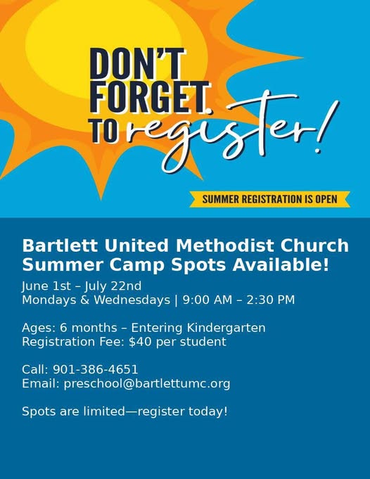 Bartlett United Methodist Church Summer Camp 2026