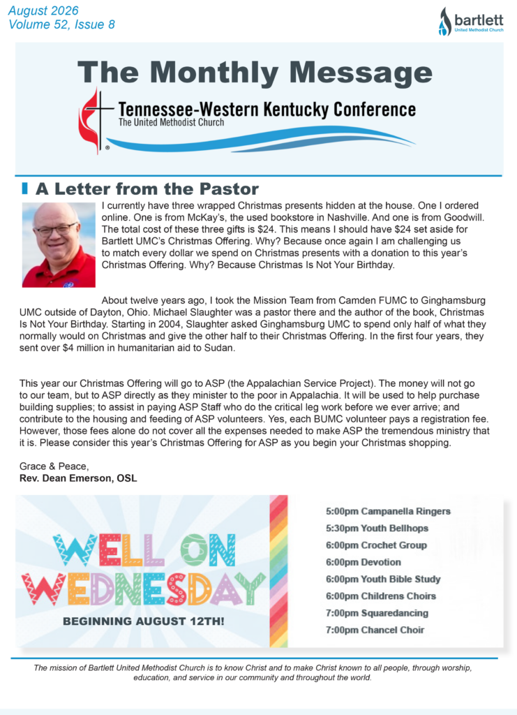 August Newsletter Cover